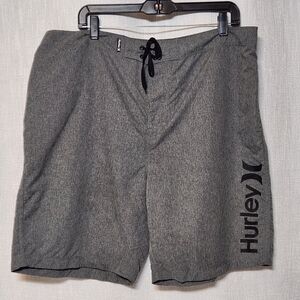 Hurley Gray Board Shorts Swim Trunks Mens 38
